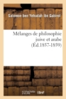 Image for Melanges de Philosophie Juive Et Arabe (Ed.1857-1859)