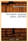Image for Vers Et Prose: Morceaux Choisis (?d.1893)