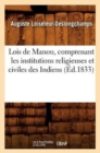 Image for Lois de Manou, Comprenant Les Institutions Religieuses Et Civiles Des Indiens (Ed.1833)
