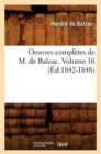 Image for Oeuvres Completes de M. de Balzac. Volume 16 (Ed.1842-1848)