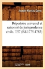 Image for Repertoire Universel Et Raisonne de Jurisprudence Civile. T57 (Ed.1775-1783)