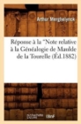 Image for R?ponse ? La Note Relative ? La G?n?alogie de Maulde de la Tourelle (Ed.1882)