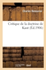 Image for Critique de la Doctrine de Kant