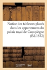 Image for Notice Des Tableaux Places Dans Les Appartemens Du Palais Royal de Compiegne