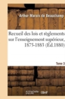 Image for Recueil Des Lois Et R?glements Sur l&#39;Enseignement Sup?rieur
