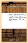 Image for Recit Sommaire de la Deplorable Affaire de Quiberon
