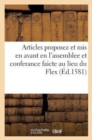 Image for Articles Proposez Et MIS En Avant En l&#39;Assemblee Et Conferance Faicte Au Lieu Du Flex