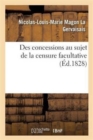 Image for Des Concessions Au Sujet de la Censure Facultative