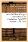Image for Acte Du 11eme Congres International Des Orientalistes. Paris 1897 Section 3