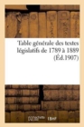 Image for Table Generale Des Textes Legislatifs de 1789 A 1889. 1880-1901