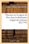 Image for Discours Sur La Sagesse de Dieu Dans La Distribution In?gale Des Richesses