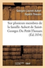 Image for Notices Biographiques Sur Plusieurs Membres de la Famille Aubert de Saint-Georges Du Petit-Thouars