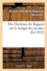 Image for Des Doctrines Du Rapport Sur Le Budget Des Recettes