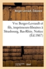 Image for Vve Berger-Levrault Et Fils, Imprimeurs-Libraires ? Strasbourg, Bas-Rhin. Notice