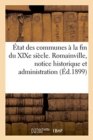 Image for Etat Des Communes A La Fin Du Xixe Siecle