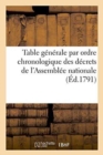 Image for Table Generale Par Ordre Chronologique Des Decrets de l&#39;Assemblee Nationale