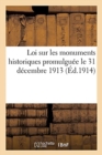 Image for Loi Sur Les Monuments Historiques Promulguee Le 31 Decembre 1913