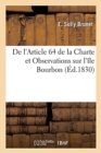 Image for de l&#39;Article 64 de la Charte Et Observations Sur l&#39;Ile Bourbon