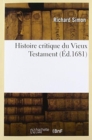 Image for Histoire Critique Du Vieux Testament