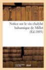 Image for Notice Sur Le Vin Chalybe Balsamique de Millet