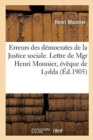 Image for Erreurs Des D?mocrates de la Justice Sociale. Lettre de Mgr Henri Monnier, ?v?que de Lydda