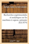 Image for Recherches Experimentales Et Analytiques Sur Les Machines A Vapeur