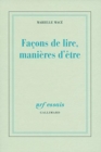 Image for Facon de lire, maniere d&#39;etre
