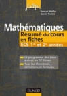 Image for Mathematiques Resume Du Cours En Fiches ECS 1Re Et 2E Annees
