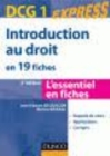 Image for Introduction au droit en 19 fiches [electronic resource] DCG 1 /  Jean-François Bocquillon, Martine Mariage. 