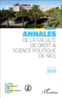 Image for Annales de la faculte de droit et science politique de Nice: Annee 2015