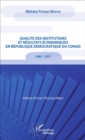 Image for Qualite des institutions et resultats economiques en Republique democratique du Congo: 1980-2015