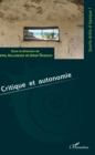 Image for Critique et autonomie