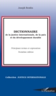 Image for Dictionnaire de la justice internationale, de la paix et du developpement durable: Principaux termes et expressions - (Troisieme edition)