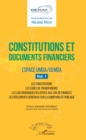 Image for Constitutions et documents financiers Vol 1 Espace UMOA/UEMOA