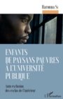 Image for Enfants de paysans pauvres a l&#39;universite publique: Auto exclusion des exclus de l&#39;interieur