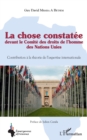 Image for La Chose Constatee Devant Le Comite Des Droits De L&#39;homme