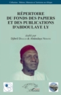 Image for Repertoire du fonds des papiers et des publications d&#39;Abdoulaye Ly