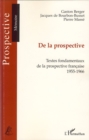 Image for De la prospective.