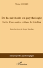 Image for De la methode en psychologie - suivie d&#39;une analyse critique.