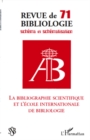 Image for La bibliographie scientifique et l&#39;ecole internationale de b.