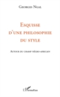 Image for Esquisse d&#39;une philosophie du style - autour du champ negro-.