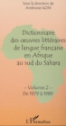 Image for Dictionnaire des oeuvres litteraires de langue francaise en Afrique au sud du Sahara: Tome 2 : De 1979 a 1989