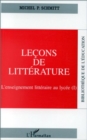 Image for Lecon de litterature: L&#39;enseignement de.la litterature au lycee (I)