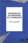 Image for Recherches sur les competencesde la com.