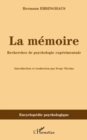 Image for La memoire - recherches de psychologie experimentale.