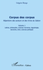 Image for Corpus des corpus (volume 1) -repertoir.