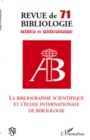 Image for La bibliographie scientifique et l&#39;ecole internationale de b.