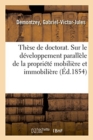Image for These de Doctorat. Etudes Sur Le Developpement Parallele de la Propriete Mobiliere