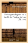 Image for Notice Genealogique Sur La Famille de Flavigny de Liez