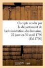 Image for Second Compte Des Recettes Et Depenses Rendu Par Le Departement de l&#39;Administration